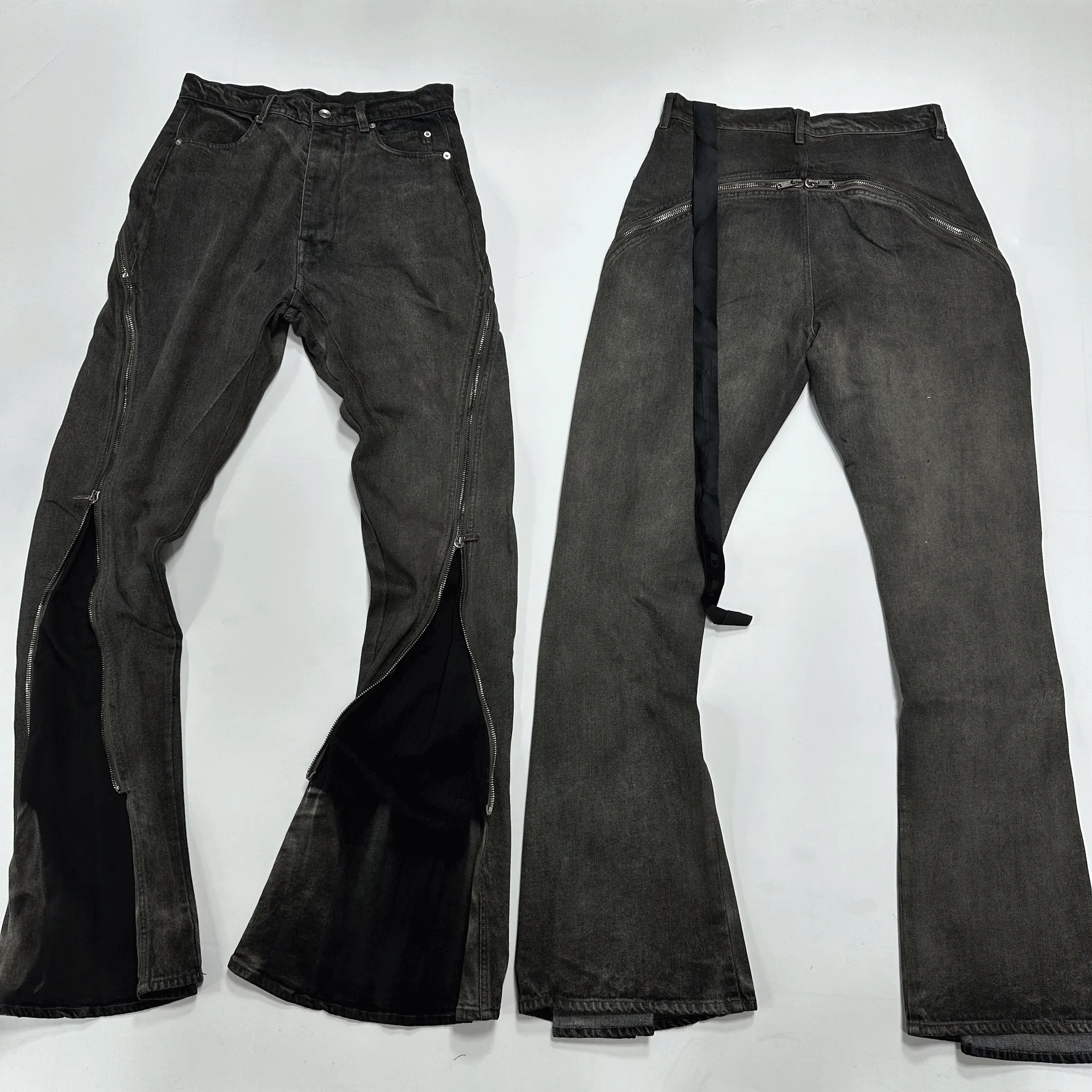 RICK OWENS BOLAN ZIP FLARED JEANS