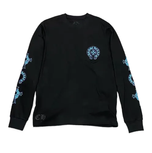 CHROME HEARTS BLUE LOGO LONG SLEEVE TEE