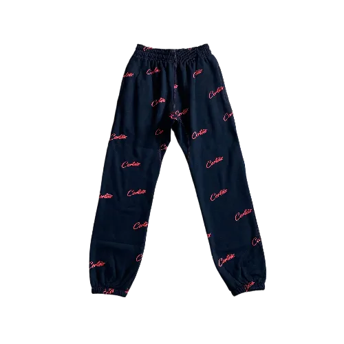 corteiz sweatpants pink-red-orange