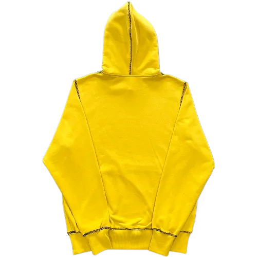 corteiz hoodie Alcatraz topstitching yellow