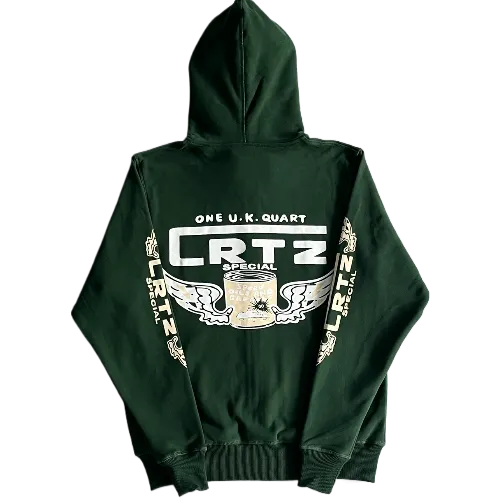 corteiz hoodie zip gasolina green