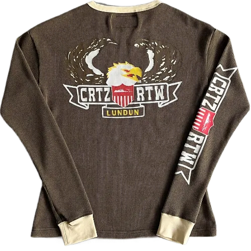 corteiz longsleeve Cold Eagle Print Waffle