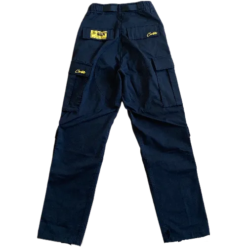 Corteiz pants cargo Black Yellow Logo