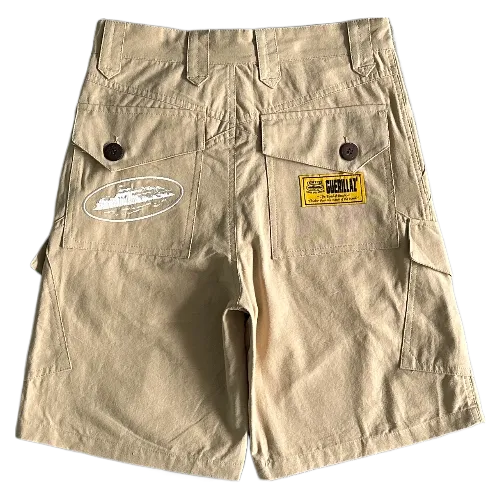 corteiz shorts cargo Slant pocket khaki