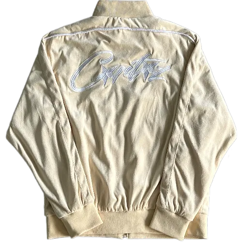corteiz zip up hoodie Velor tracksuit – Cream