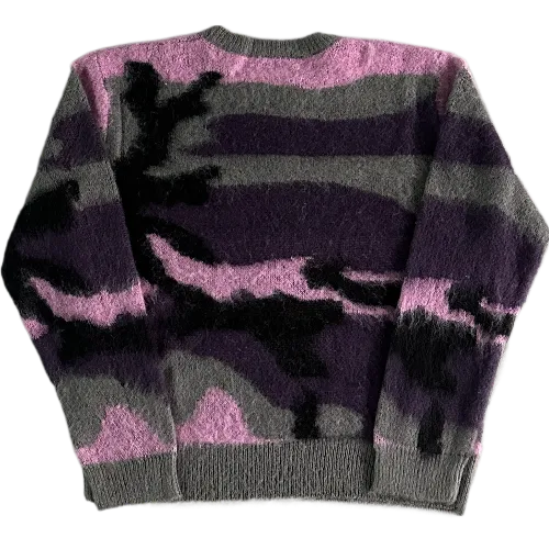 CORTEIZ CREWNECK MOHAIR PURPLE CAMO KNITTED