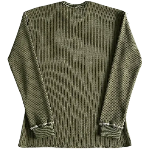 corteiz Long Sleeve Waffle C Stars -Army Green